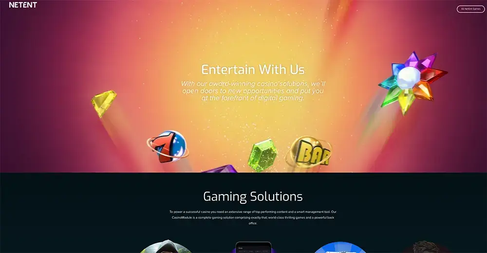 넷엔트(NetEnt) 공식 홈페이지