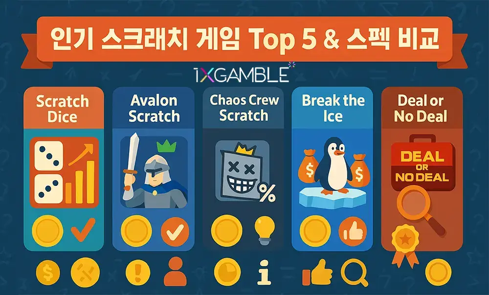 인기 스크래치 게임 Top 5